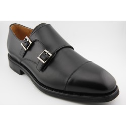 MONKSTRAP DOBLE HEBILLA PUNTERA RECTA BERWICK MODELO 4925PR H150 BOXCALF NEGRO PISO RUBBER