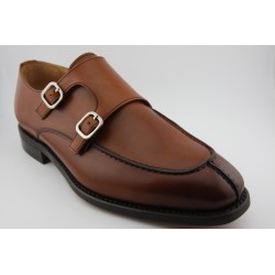 MONKSTRAP DOBLE HEBILLA BORDON Y COSTURA PUNTERA BERWICK MODELO 3143PR H150 NOMERA CUERO PISO SUELA