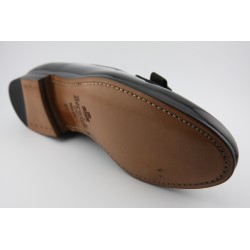 BELGIAN SHOES PAJARITA DOBLE BERWICK MODELO 5200PR H240 CHAROL NEGRO Y TERCIOPELO NEGRO PISO SUELA