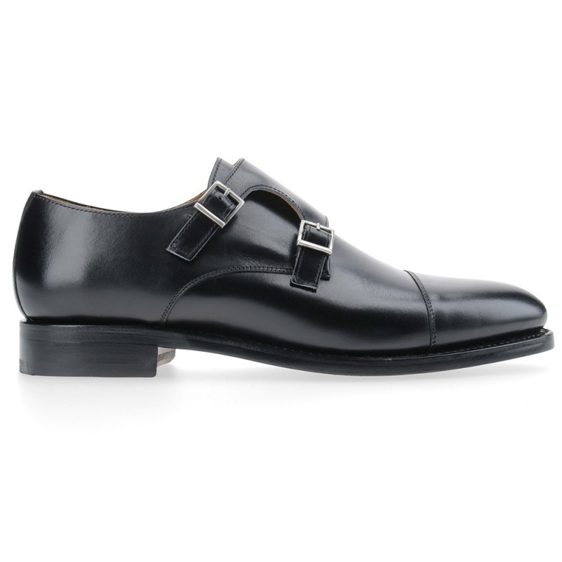 MONKSTRAP DOBLE HEBILLA PUNTERA RECTA BERWICK MODELO 3637-K1 H156 BOXCALF NEGRO PISO SUELA