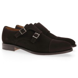 MONKSTRAP DOBLE HEBILLA PUNTERA RECTA BERWICK MODELO 3637-K4 H156 SUPERBUCK CAFE PISO SUELA