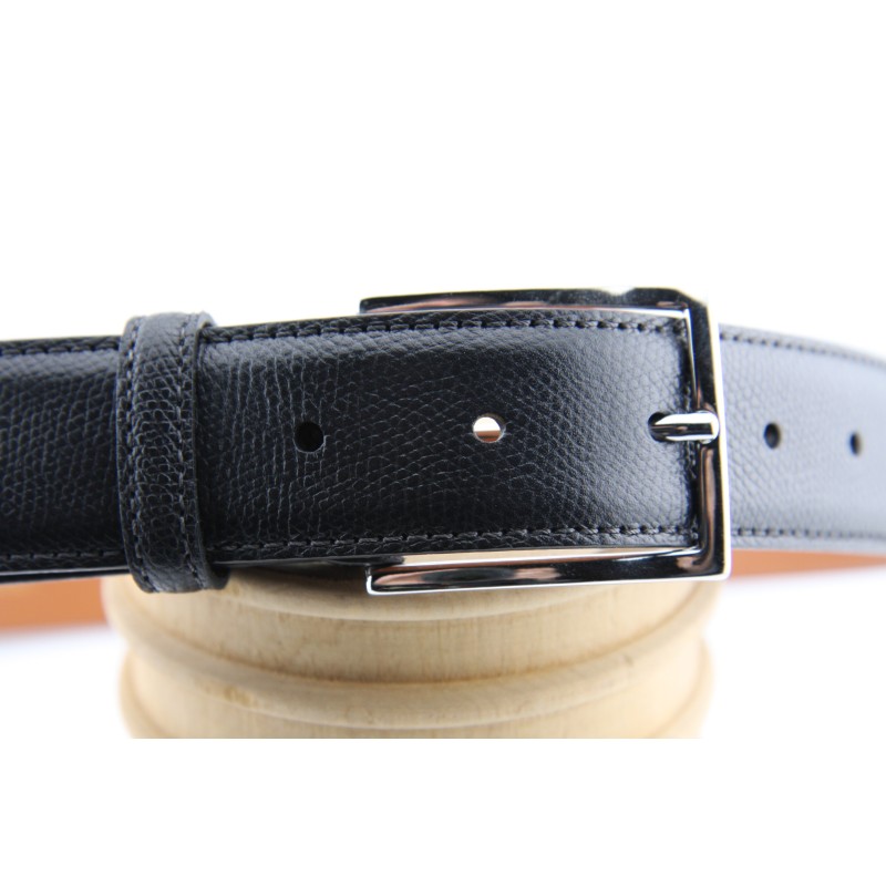 CINTURON VESTIR BERWICK MODELO 700535PR C39 RUSH CALF NEGRO GRABADO HEBILLA NIQUEL
