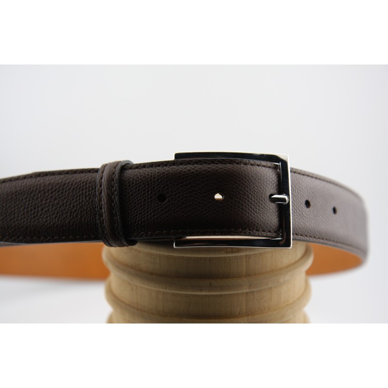 CINTURON VESTIR BERWICK MODELO 700535PR C39 RUSH CALF 2444 MARRON GRABADO HEBILLA NIQUEL