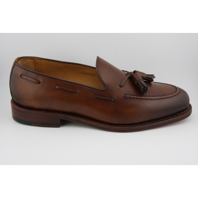 MOCASIN BORDON Y BORLAS BERWICK MODELO 8491PR H08 CRUST MARRON MEDIO PISO SUELA
