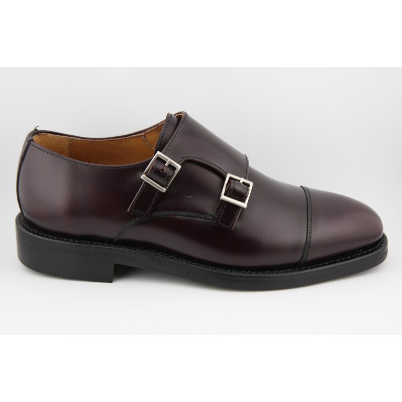 MONKSTRAP DOBLE HEBILLA PUNTERA RECTA BERWICK MODELO 4925PR H150 ROIS CORDOVAN PISO RUBBER