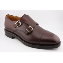 MONKSTRAP DOBLE HEBILLA PUNTERA RECTA BERWICK MODELO 4925PR H150 CROSS TABACO PISO RUBBER