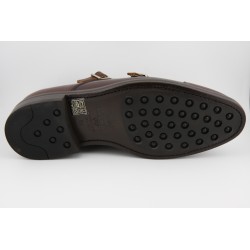 MONKSTRAP DOBLE HEBILLA PUNTERA RECTA BERWICK MODELO 4925PR H150 CROSS TABACO PISO RUBBER