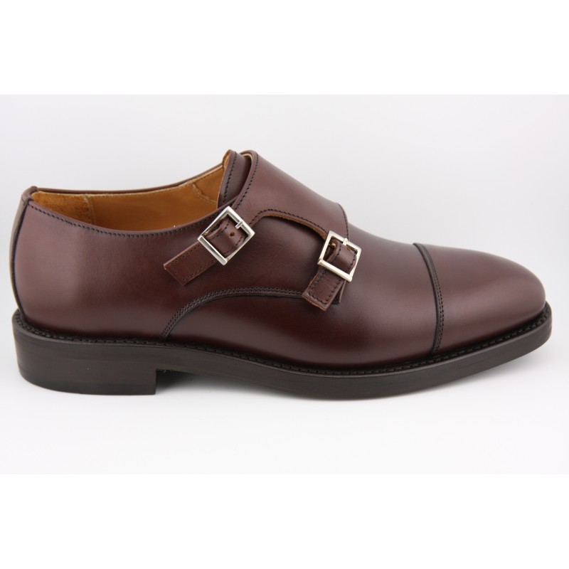 MONKSTRAP DOBLE HEBILLA PUNTERA RECTA BERWICK MODELO 4925PR H150 CROSS TABACO PISO RUBBER