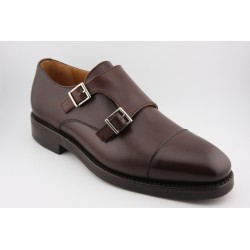 MONKSTRAP DOBLE HEBILLA PUNTERA RECTA BERWICK MODELO 4925PR H150 VEGANO MOKA PISO RUBBER