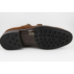 MONKSTRAP DOBLE HEBILLA BORDON Y COSTURA PUNTERA BERWICK MODELO 3143PR H150 REPELLO SNUFF PISO RUBBER