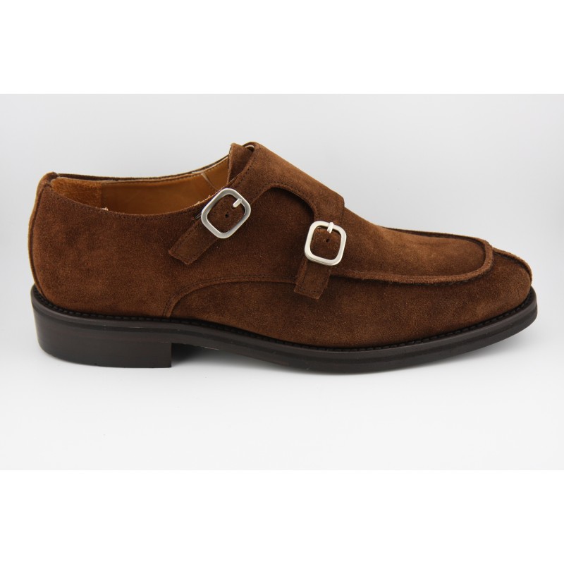MONKSTRAP DOBLE HEBILLA BORDON Y COSTURA PUNTERA BERWICK MODELO 3143PR H150 REPELLO SNUFF PISO RUBBER