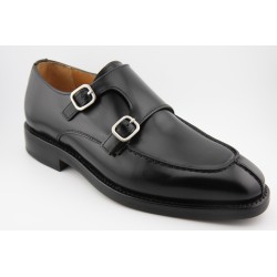 MONKSTRAP DOBLE HEBILLA BORDON Y COSTURA PUNTERA BERWICK MODELO 3143PR H150 ROIS NEGRO PISO RUBBER