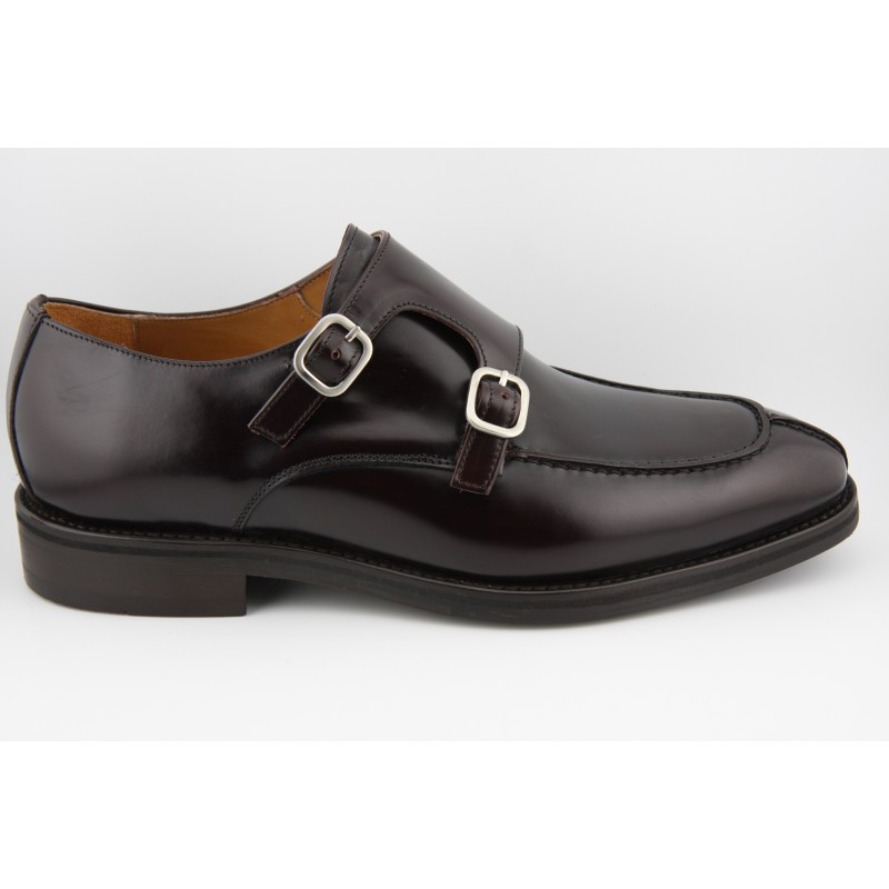 MONKSTRAP DOBLE HEBILLA BORDON Y COSTURA PUNTERA BERWICK MODELO 3143PR H150 ROIS MARRON PISO RUBBER