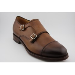 DOBLE MONKSTRAP PUNTERA RECTA BERWICK MODELO 117PRF H0S-2 CRUST MARRON MEDIO PISO SUELA INYECTADA FLEXIBLE