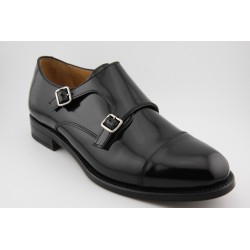 DOBLE MONKSTRAP PUNTERA RECTA BERWICK MODELO 117PRF H0S-2 FLORENTIC NEGRO PISO SUELA INYECTADA FLEXIBLE