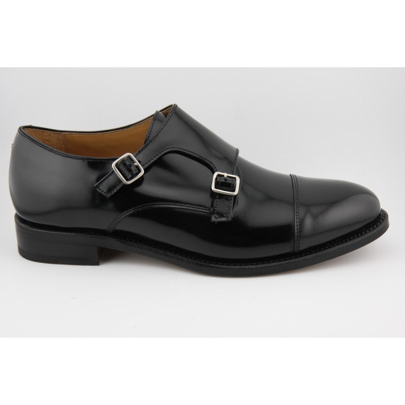 DOBLE MONKSTRAP PUNTERA RECTA BERWICK MODELO 117PRF H0S-2 FLORENTIC NEGRO PISO SUELA INYECTADA FLEXIBLE