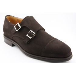 MONKSTRAP DOBLE HEBILLA PUNTERA RECTA BERWICK MODELO 4925PR H150 SUPERBUCK CAFE PISO RUBBER