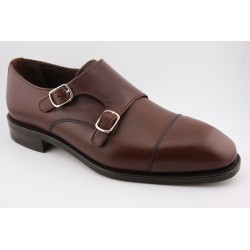 MONKSTRAP DOBLE HEBILLA PUNTERA RECTA BERWICK MODELO 5212PRJR H15  CROSS TABACO PISO ROBLE