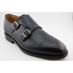 MONKSTRAP DOBLE HEBILLA PUNTERA RECTA BERWICK MODELO 4925PR H150 BOXCALF AZUL PISO ROBLE